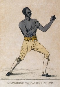 Una vista impresionante de Richmond, un retrato del boxeador, 1810 de Richard Dighton